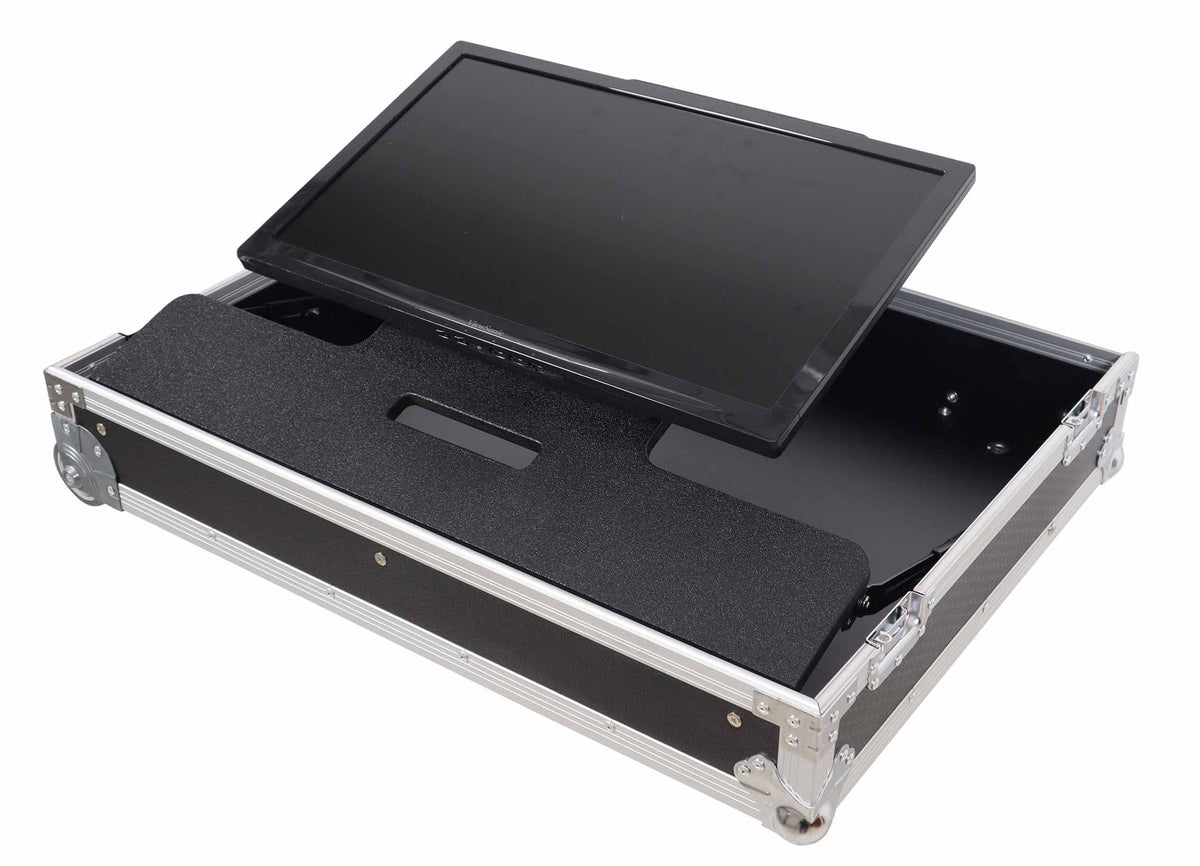 ProX XS-TV32FMW 32" LED Floor Monitor ATA Road Case with Adjustable Tilt and Low-Profile Wheels