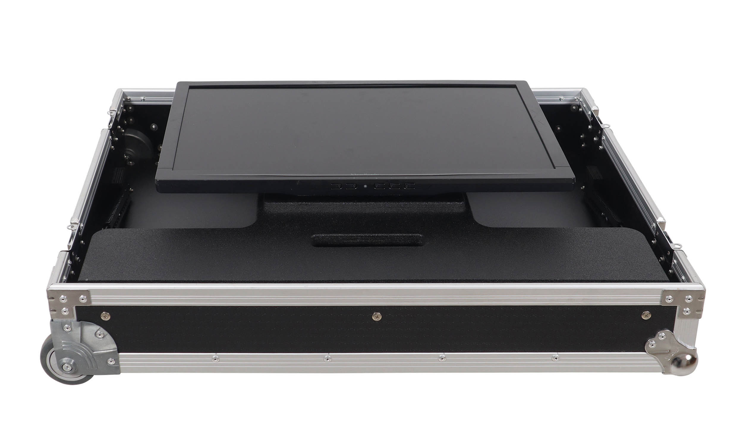 ProX XS-TV32FMW 32" LED Floor Monitor ATA Road Case with Adjustable Tilt and Low-Profile Wheels
