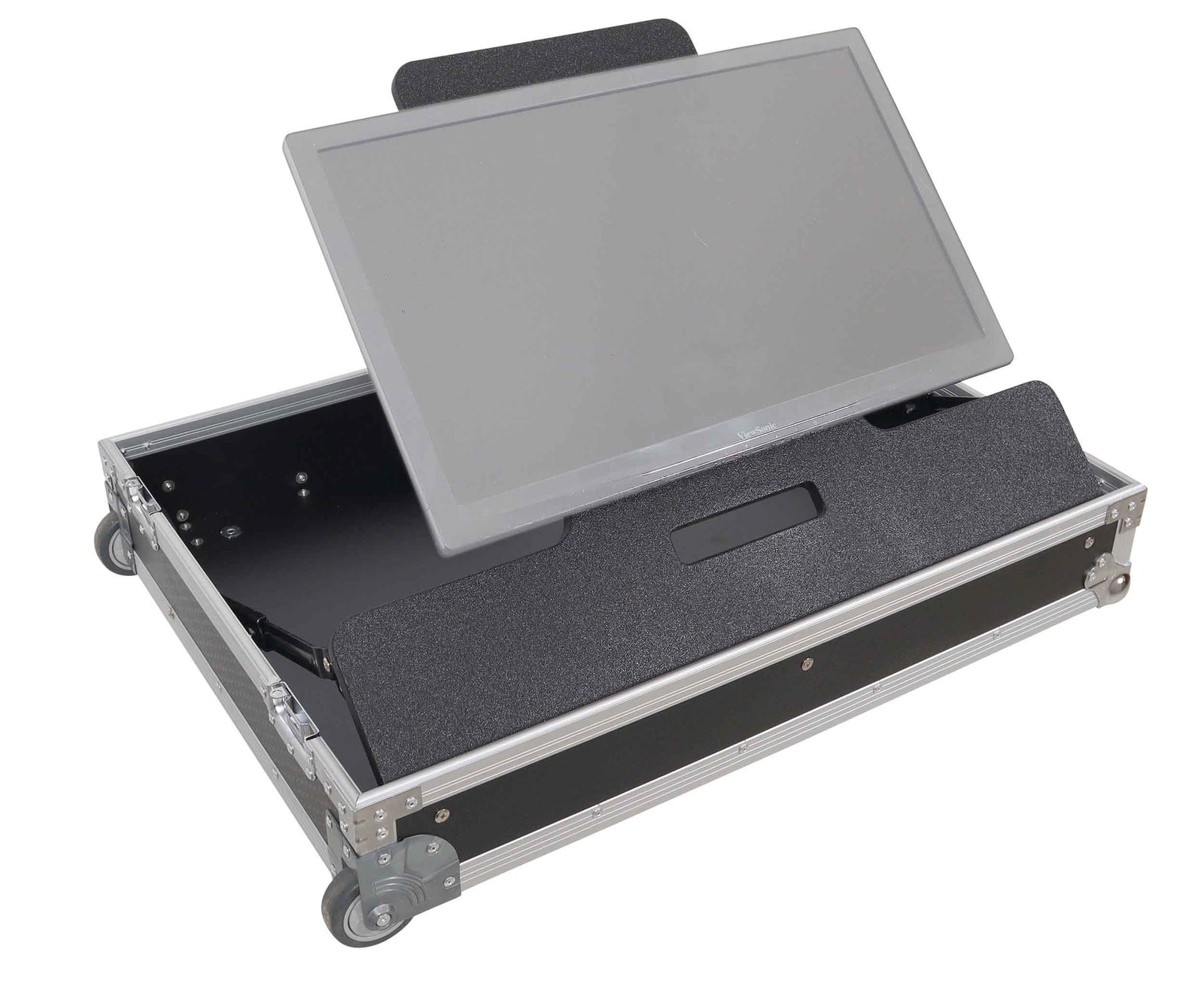 ProX XS-TV32FMW 32" LED Floor Monitor ATA Road Case with Adjustable Tilt and Low-Profile Wheels