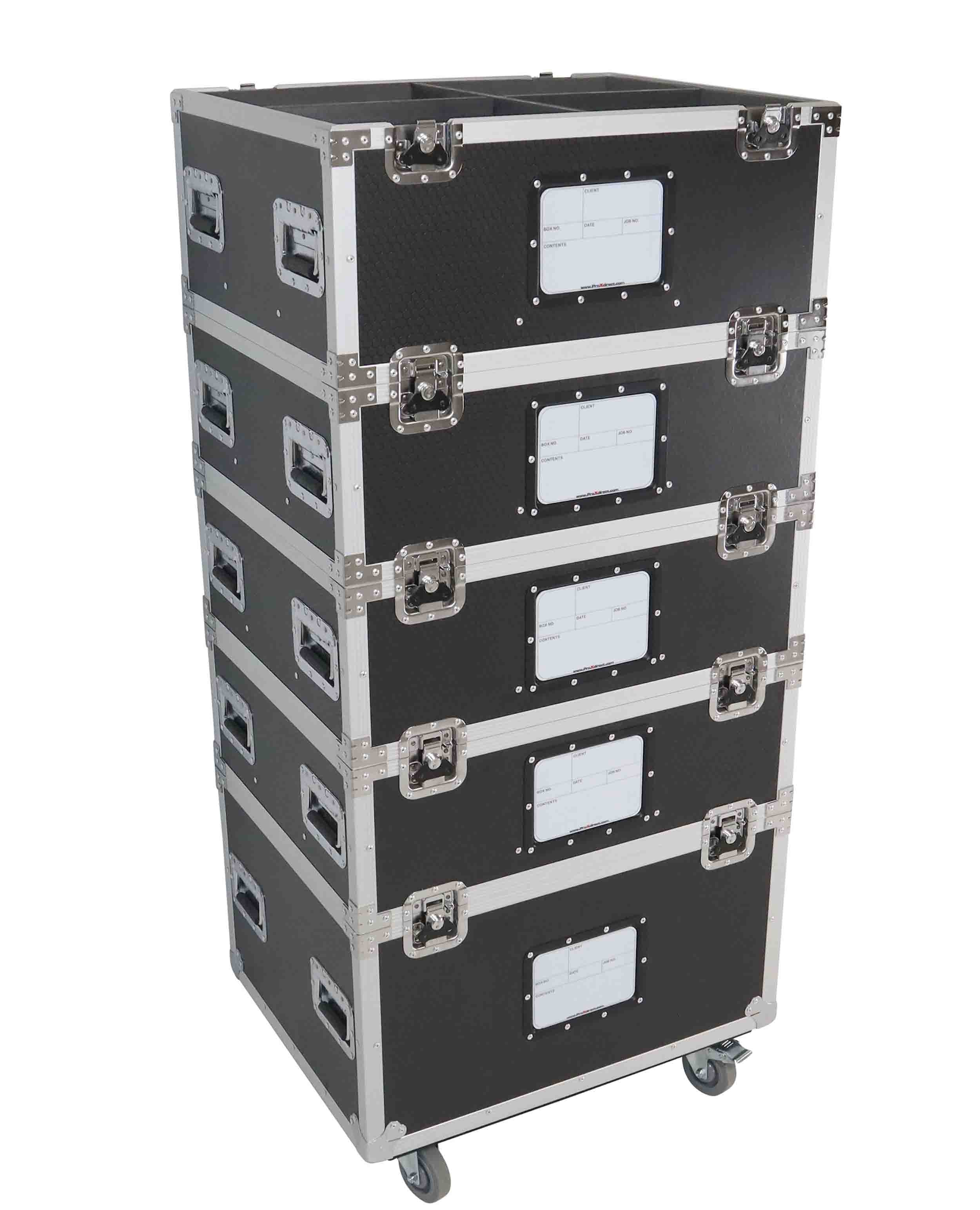 ProX XS-UTL2430TIER5 TruckPax 5-Tier Utility ATA Flight Case with Dividers and 4" Casters