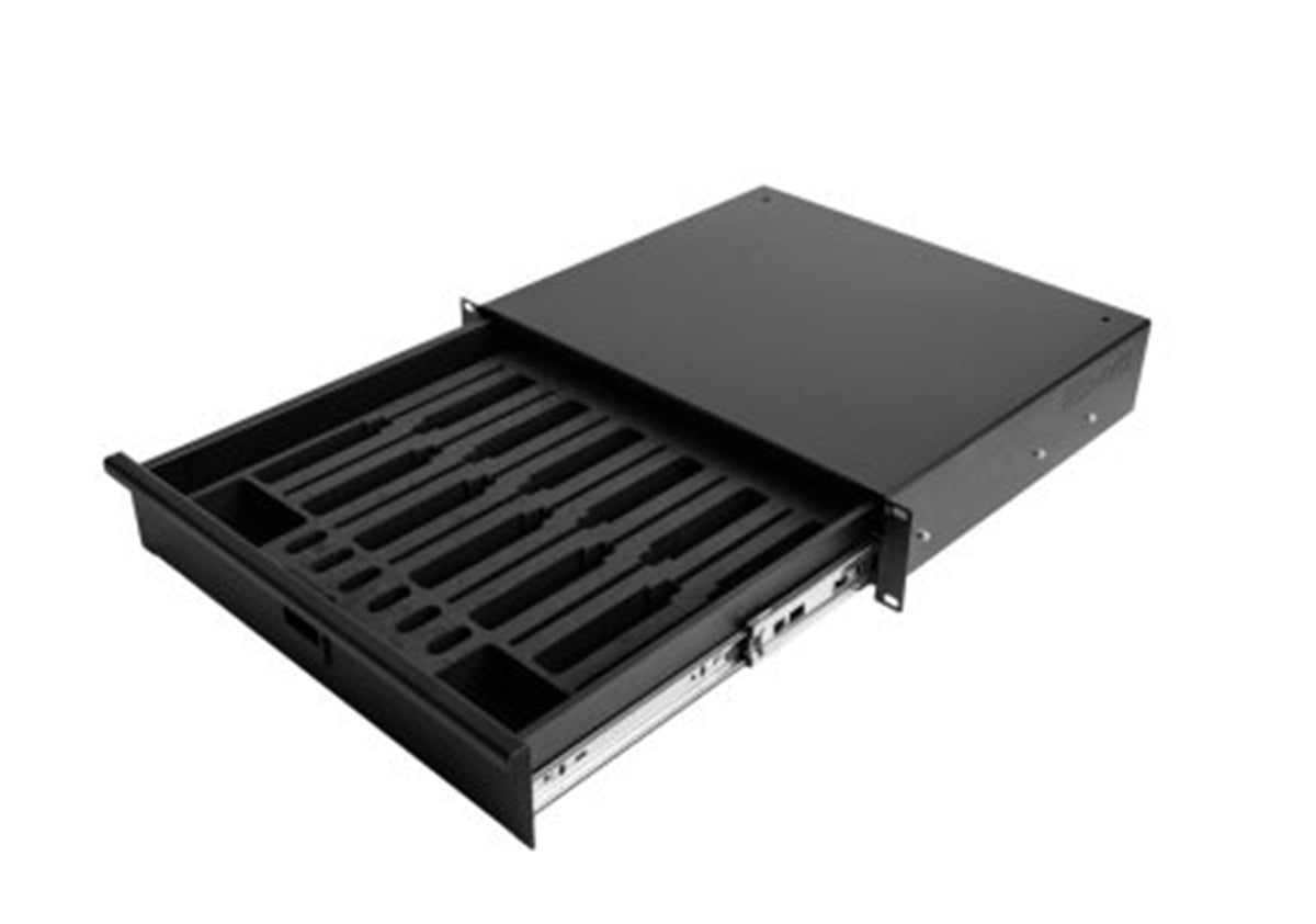 Gator Rackworks GRW-DRWBDYPK12, 2U Rack Drawer for 12 Wireless Body Packs