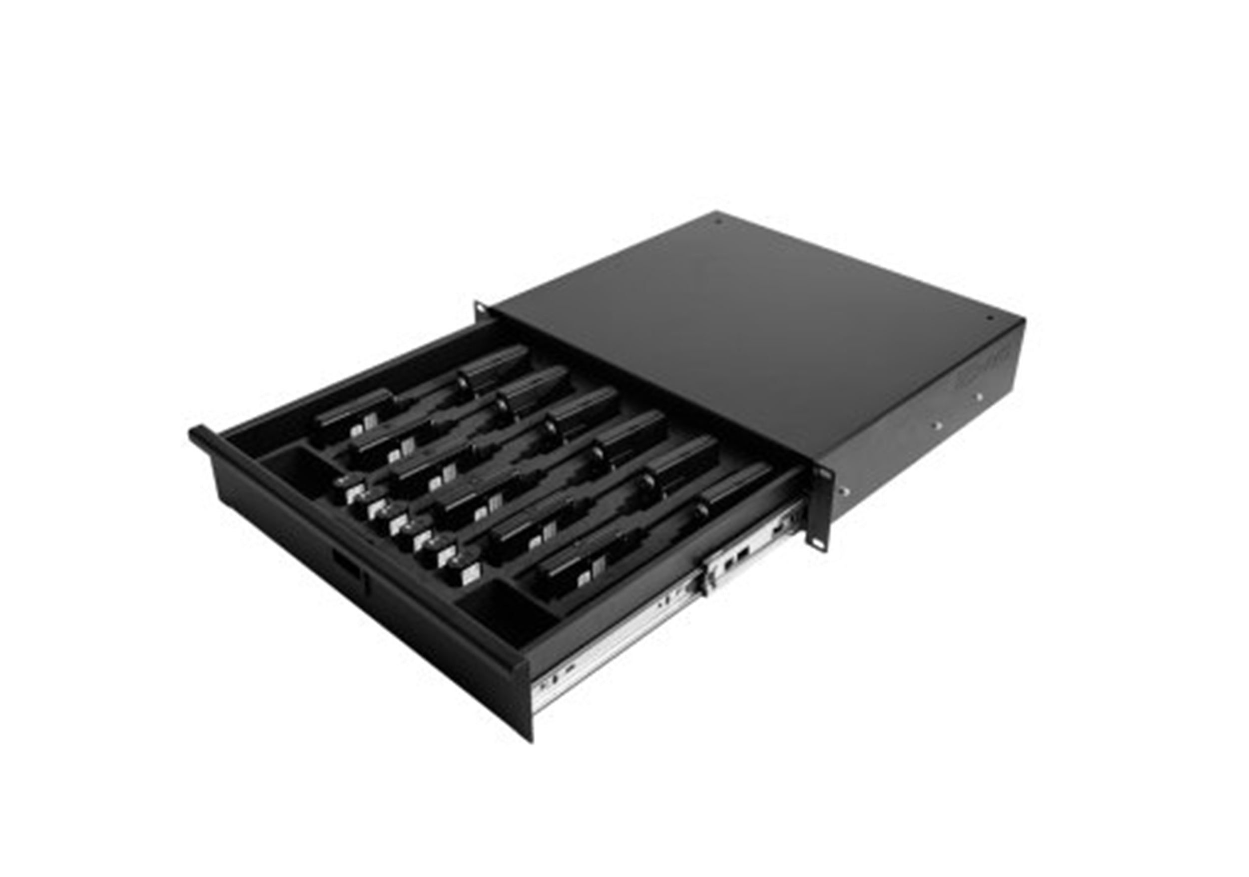 Gator Rackworks GRW-DRWBDYPK12, 2U Rack Drawer for 12 Wireless Body Packs