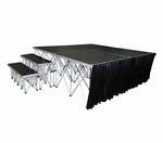 ProX XSQ-SKIRT8 Portable Stage Skirt 8" × 8ft - Black