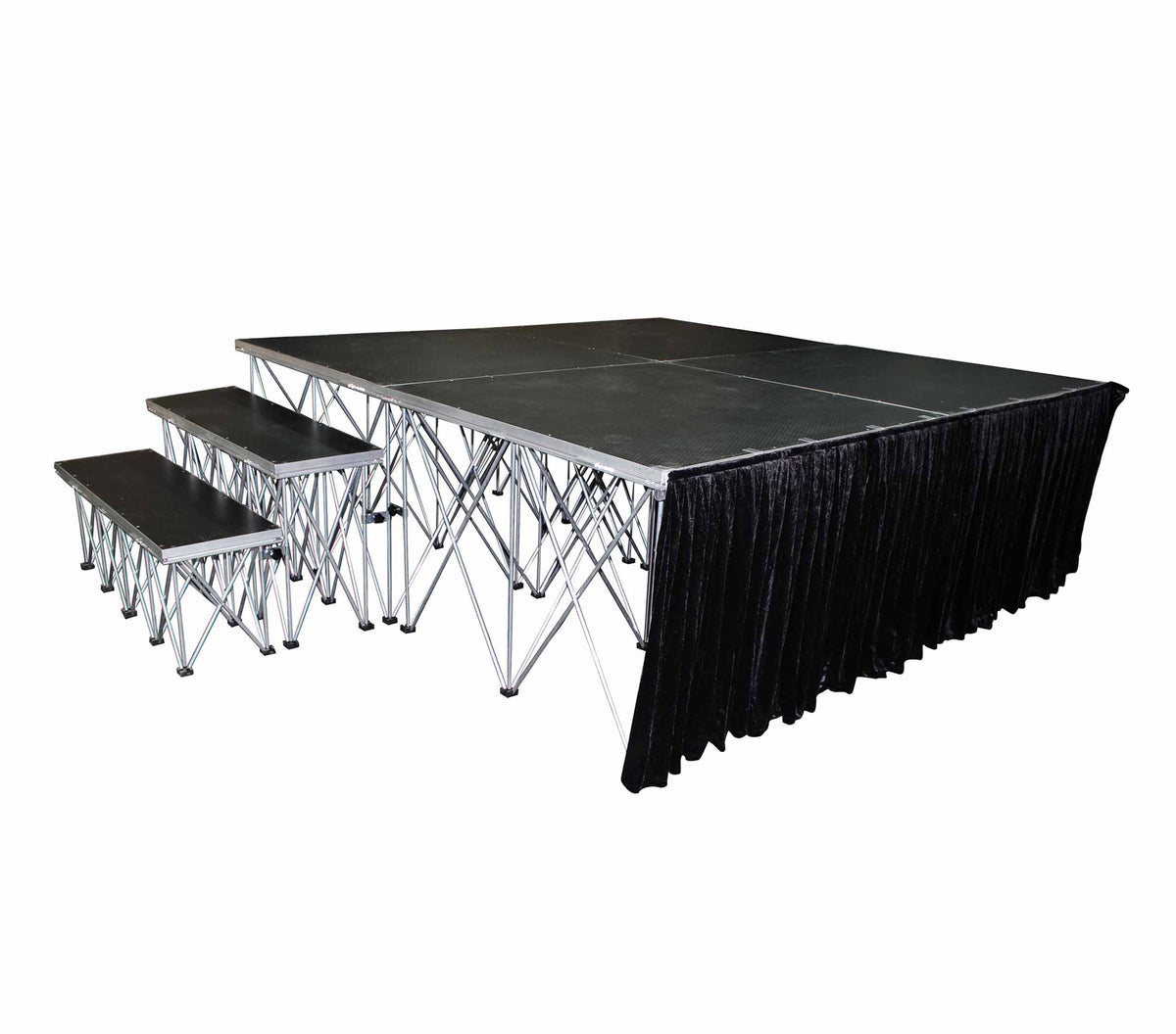 ProX XSQ-SKIRT8 Portable Stage Skirt 8" × 8ft - Black
