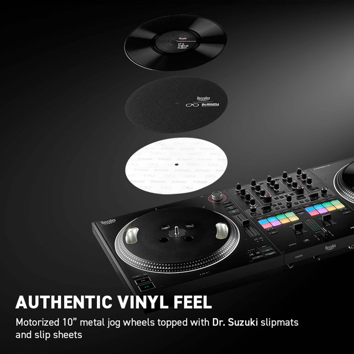 Hercules DJControl T10 10" Motorized DJ Controller with 10-Inch Vinyl