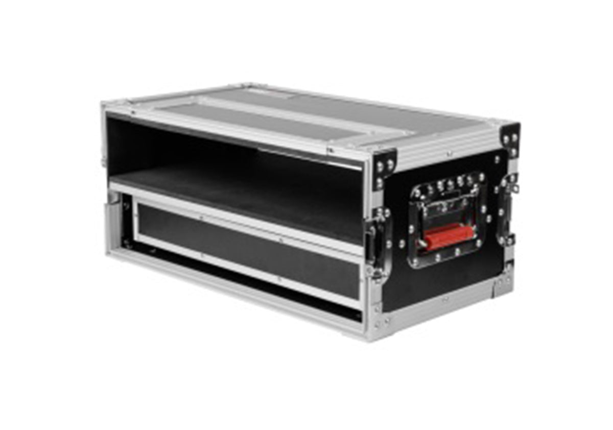 Gator GTOUR-2U-2UDR, ATA-Style 2U Rack Flight Case with 2U Storage Drawer