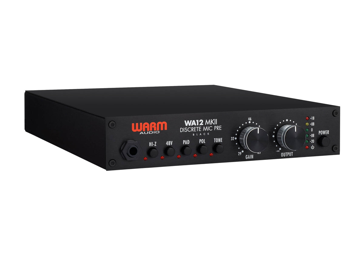 Warm Audio WA12 MKII Black Single-Channel Mic Preamp with 71 dB Gain and CineMag Transformers