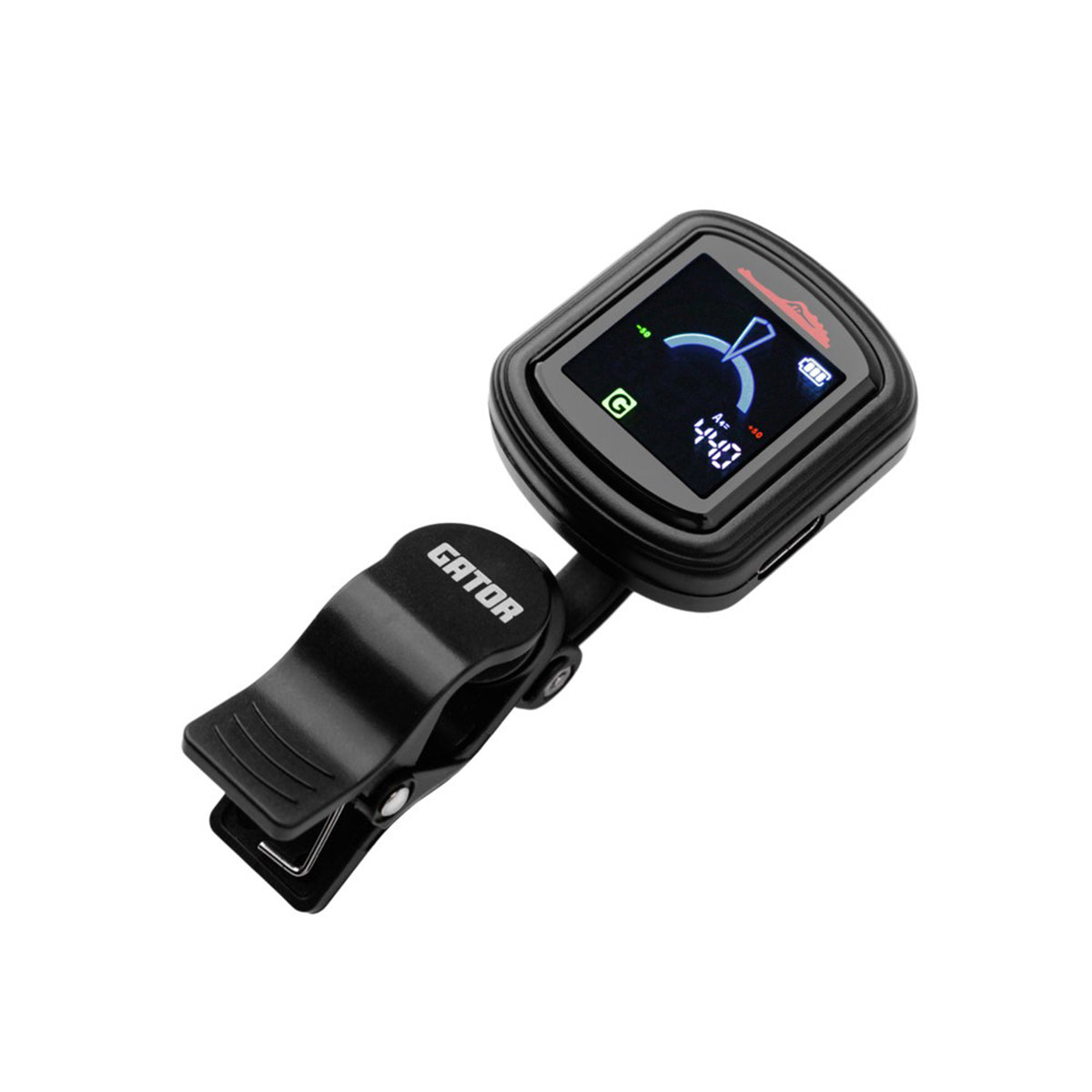 Gator Frameworks G-SCALE-CLIP, Rechargeable Clip-On Chromatic Tuner for Guitar