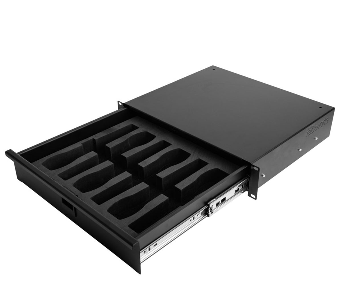 Gator Rackworks GRW-DRWHANDHELD6, 2U Rack Drawer for Six Wireless Microphones
