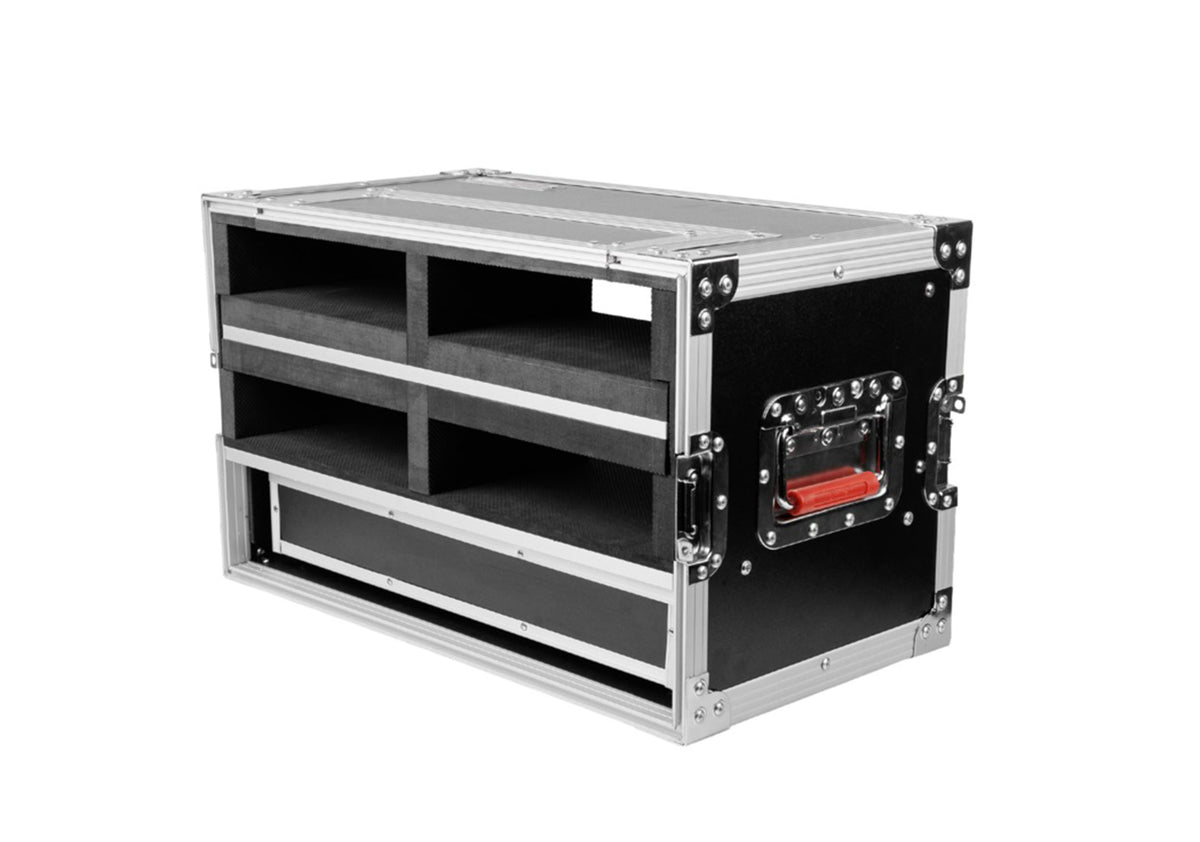 Gator Cases GTOUR-4U-2UDR, ATA-Style 4U Rack Flight Case with 2U Storage Drawer