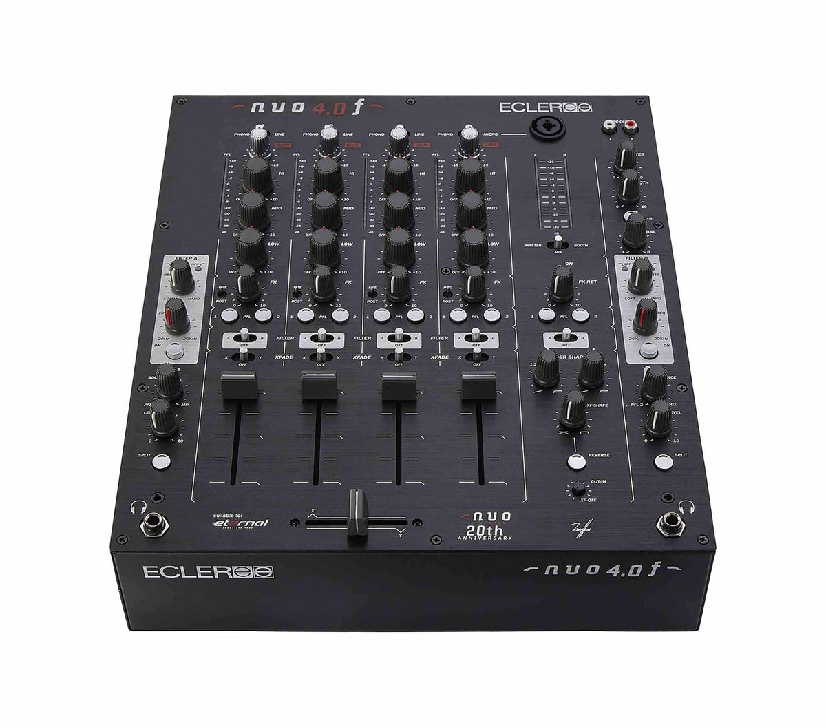 Ecler NUO-4.0F Professional 4-Channel Analogue DJ Mixer - Black Finish