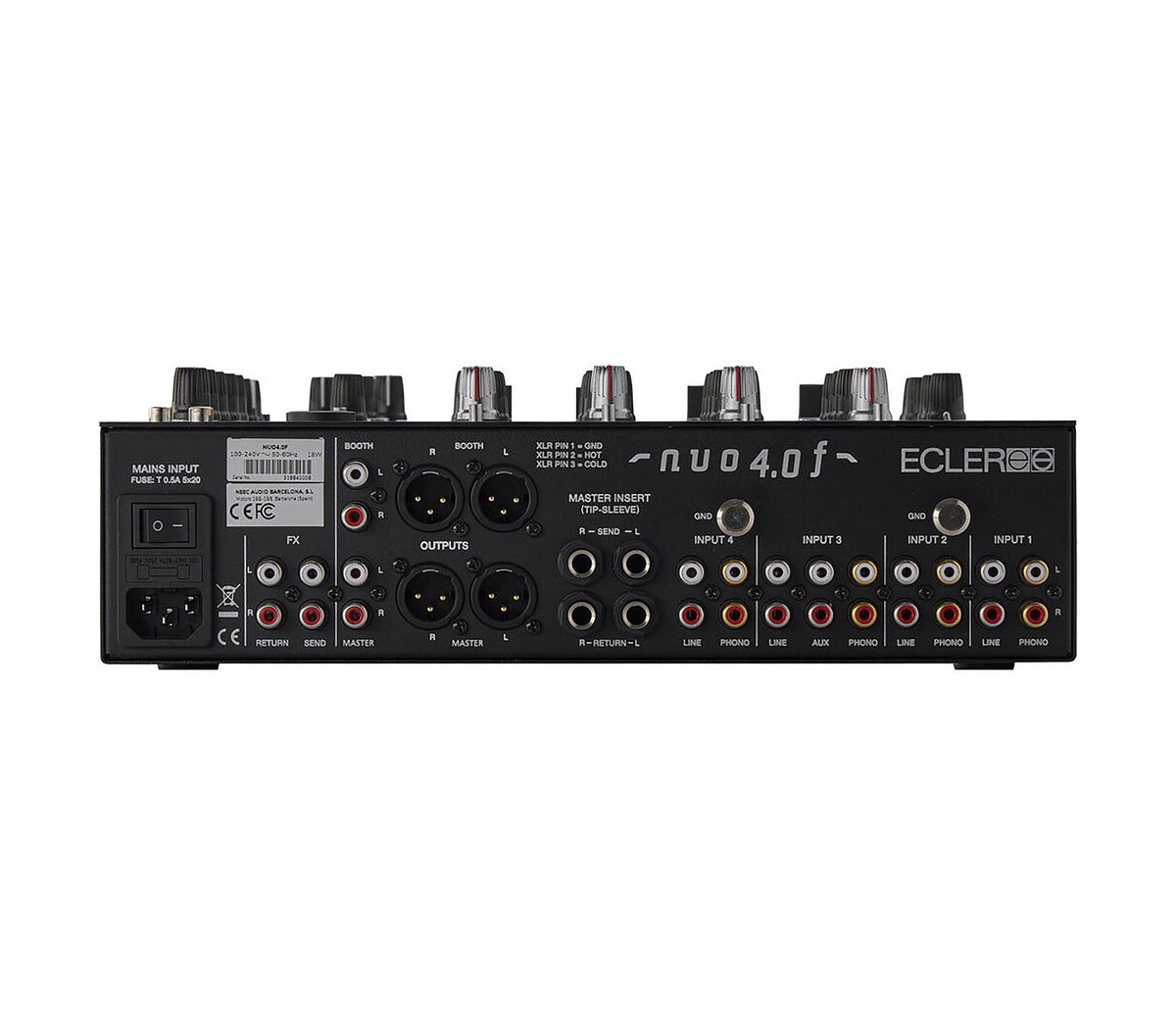 Ecler NUO-4.0F Professional 4-Channel Analogue DJ Mixer - Black Finish