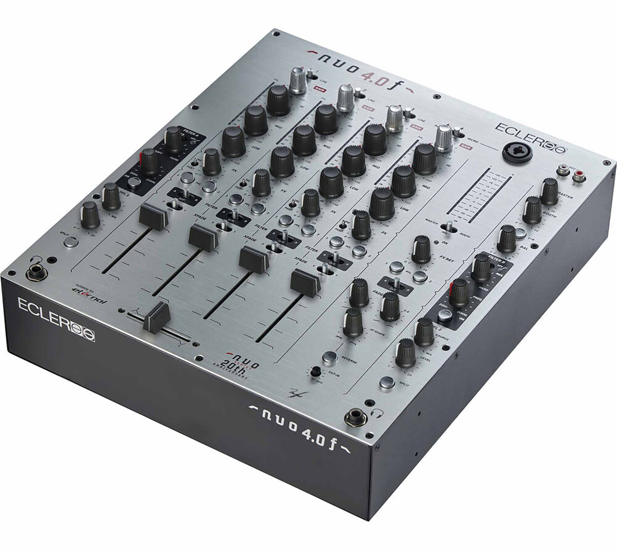 Ecler NUO-4.0F-SL Professional 4-Channel Analogue DJ Mixer – Silver Finish