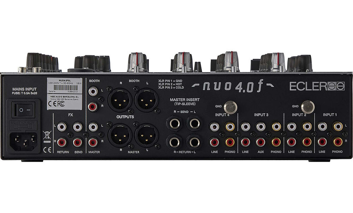 Ecler NUO-4.0F-SL Professional 4-Channel Analogue DJ Mixer – Silver Finish