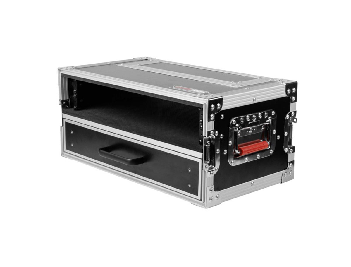Gator GTOUR-2U-2UDR, ATA-Style 2U Rack Flight Case with 2U Storage Drawer