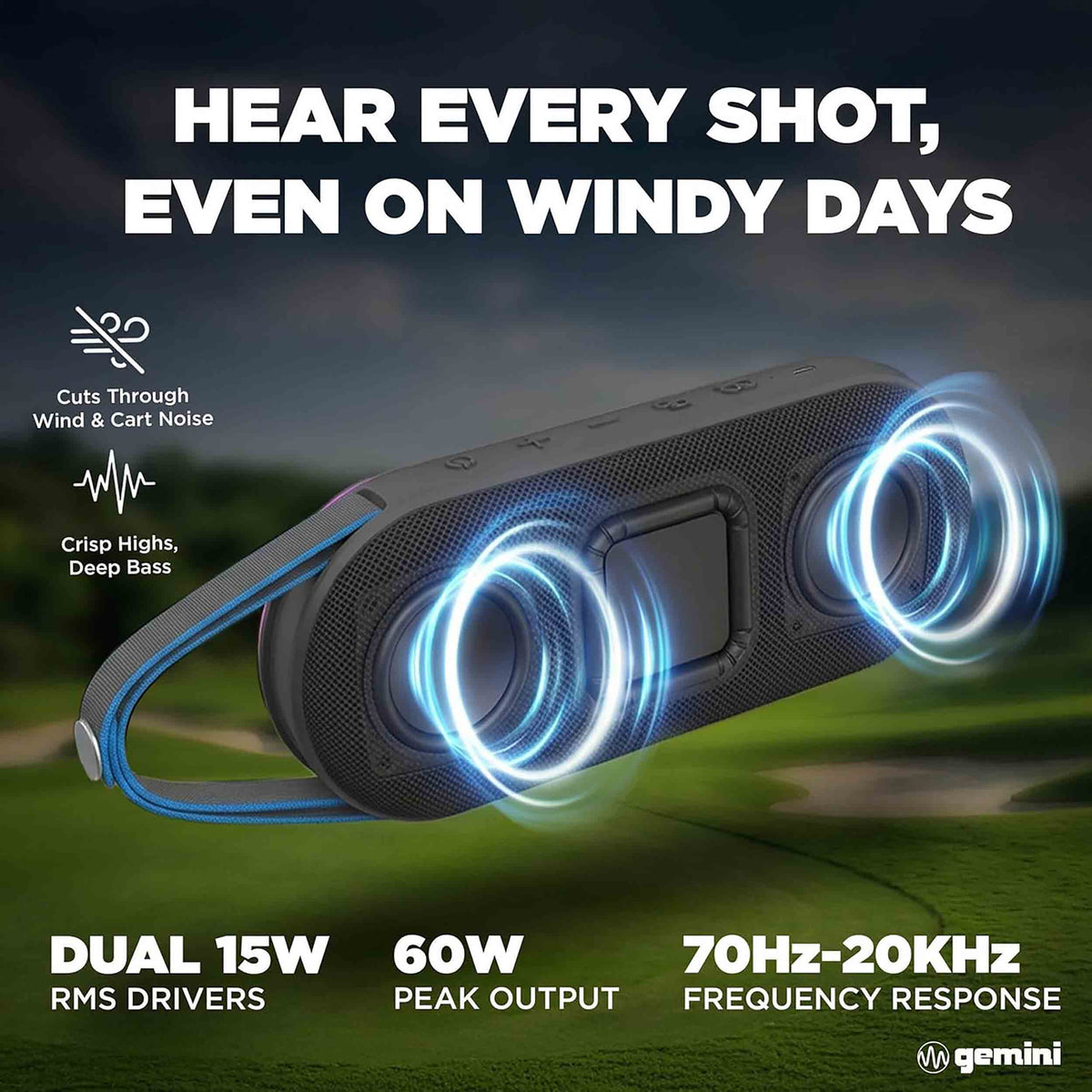 Gemini Sound BEATGRIP PRO Magnetic Bluetooth Speaker with RGB Lights, Bluetooth 5.4, IPX6 Weather-Resistant