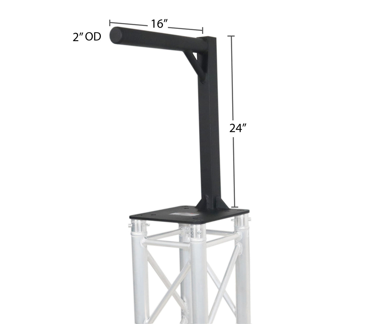 ProX XT-HEADMOUNT2416X2 BLK Set of 2 Inverted Lighting Mount Top Plates with 24 H and 16 L, 2 OD - Black