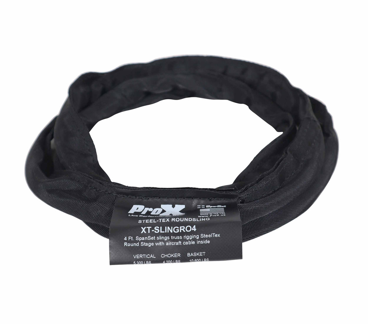 ProX XT-SLINGR04 4ft SpanSet SteelTex Round Sling for Truss Rigging with Aircraft Steel