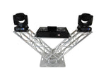 ProX XT-VERRAZANO30 VERRAZANO V-Shape Aluminum Truss DJ Table with Elevated Monitor Shelves