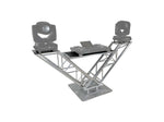 ProX XT-VERRAZANO30 VERRAZANO V-Shape Aluminum Truss DJ Table with Elevated Monitor Shelves