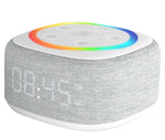 Gemini Sound BRS-180 Bluetooth Home Speaker, Night Light, 16 Sleep Sounds, LED Clock and Voice-Assistant Button - White