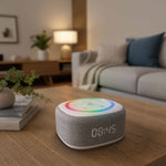 Gemini Sound BRS-180 Bluetooth Home Speaker, Night Light, 16 Sleep Sounds, LED Clock and Voice-Assistant Button - White