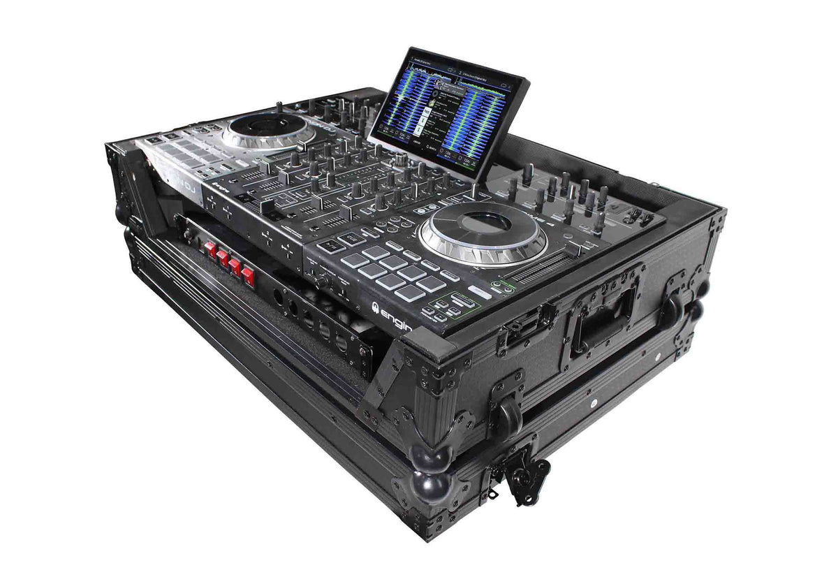 ProX XS-PRIME4MK2WBL ATA Flight Case with Wheels for Denon DJ PRIME 4 G2 PRIME 4 MK2 Controller 1U Rack Space, Black Finish