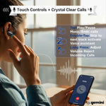 Gemini Sound GEBX-200 open-ear Bluetooth Earbuds, Bluetooth 6.0, Dual 13mm Drivers, 24+ Hours with Charging Case
