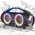 Gemini Sound GGO-230L Portable Bluetooth Boombox with LED Party Lighting, Dual 3" Woofers, 7-Hour Battery