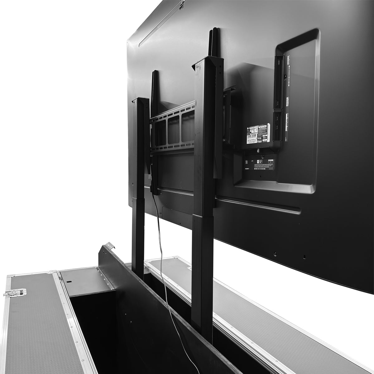 Odyssey FZFS-085W-AC-LIFT Motorized TV Lift Case with Casters for 85 Inch Flat Screen TVs