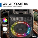 Gemini Sound GGO-650L portable Bluetooth Boombox with LED Party Lights, 6.5" Woofer, 10-Hour Battery