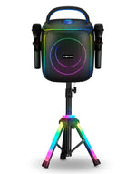 Gemini Sound GPK-200PK Portable Bluetooth Karaoke Machine, 2 Wireless Microphones, Light-up Tripod, 6.5" Woofer