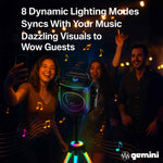 Gemini Sound GPK-200PK Portable Bluetooth Karaoke Machine, 2 Wireless Microphones, Light-up Tripod, 6.5" Woofer