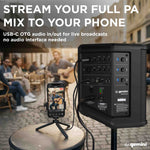Gemini Sound GPSS-650 MKII Portable Rechargeable Bluetooth PA Speaker, 400W, 6.5" Coaxial, 3-Channel Mixer with Reverb