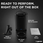 Gemini Sound GPSS-650 MKII Portable Rechargeable Bluetooth PA Speaker, 400W, 6.5" Coaxial, 3-Channel Mixer with Reverb