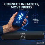 Gemini Sound GSBR-20 Portable Bluetooth Soundbar, 3.5-hr Battery