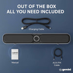 Gemini Sound GSBR-20 Portable Bluetooth Soundbar, 3.5-hr Battery
