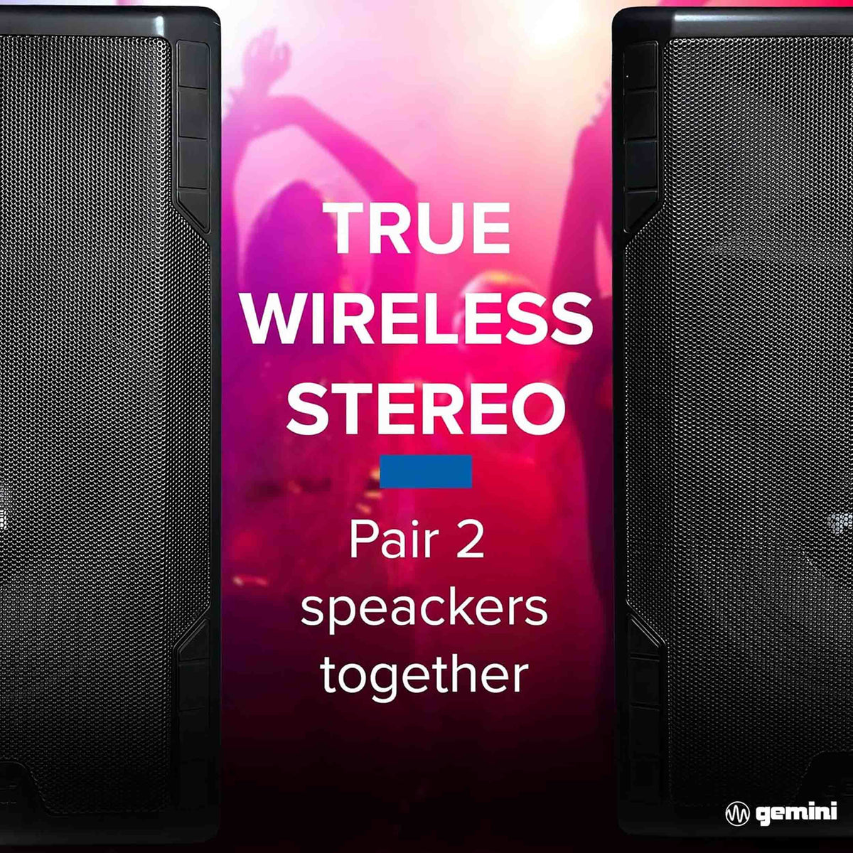 Gemini Sound GSP-5500 Powered Bluetooth PA Speaker, 1800W, 15" Woofer, TWS Bluetooth Pairing
