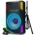 Gemini Sound GSP-L5500PK 15" Active Bluetooth PA Speaker with LED Lights, Stand, and Mic, 1800W, 126dB max SPL