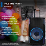 Gemini Sound GSP-L5500PK 15" Active Bluetooth PA Speaker with LED Lights, Stand, and Mic, 1800W, 126dB max SPL