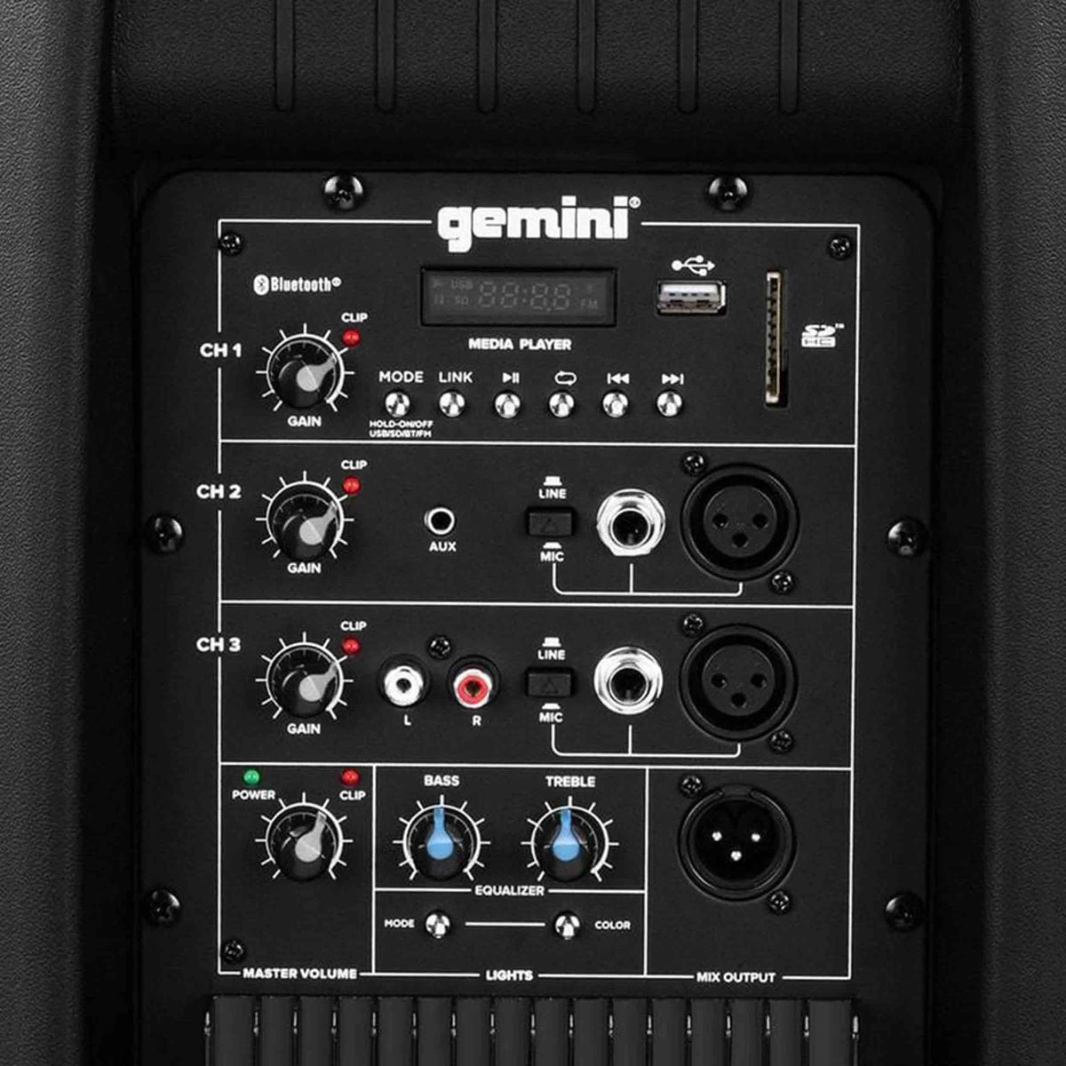 B-Stock: Gemini Sound AS-2115BT, 2000 Watt 15-Inch Active Multi-Led Bluetooth Loudspeaker