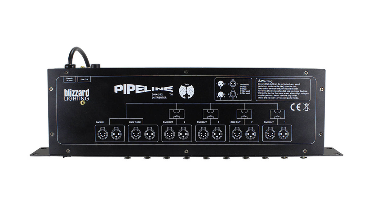 Blizzard Lighting Pipeline Twin 8, Output 3 Pin and 5 Pin Isolated DMX Splitter and Signal Booster
