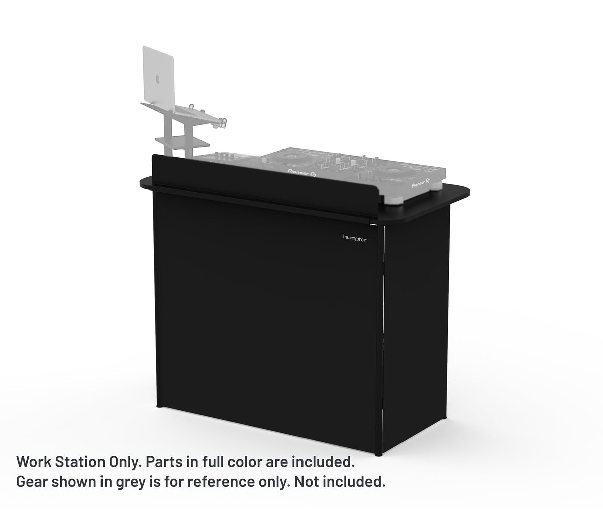 ProX XFH-MOVEBL Humpter MOVE Portable Folding DJ Booth Lightweight Aluminum Frame with Scratch Resistant Tabletop - Black
