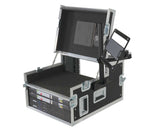 ProX XSM-AVFCREGIE4 Broadcast Regie Production Video Controller Flight Case 4U Rack Bay with Monitor Mount