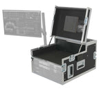 ProX XSM-AVFCREGIE4 Broadcast Regie Production Video Controller Flight Case 4U Rack Bay with Monitor Mount