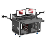 Santosom XSM-AVPRO2X12U2U4XSC AVPro Regie Flight Case Dual 12U+2U Racks with VESA Monitor Mounts