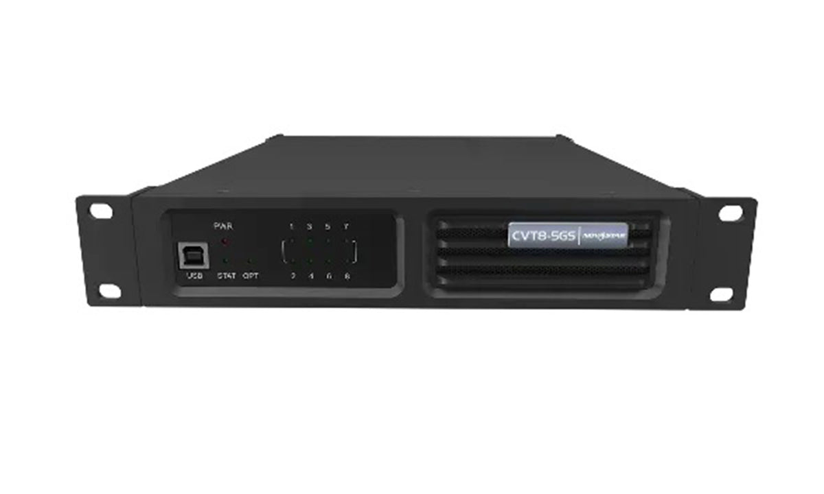 Blizzard Lighting CVT8-5GS, Single Mode Fiber Converter with 8 x 5G Ethernet Ports
