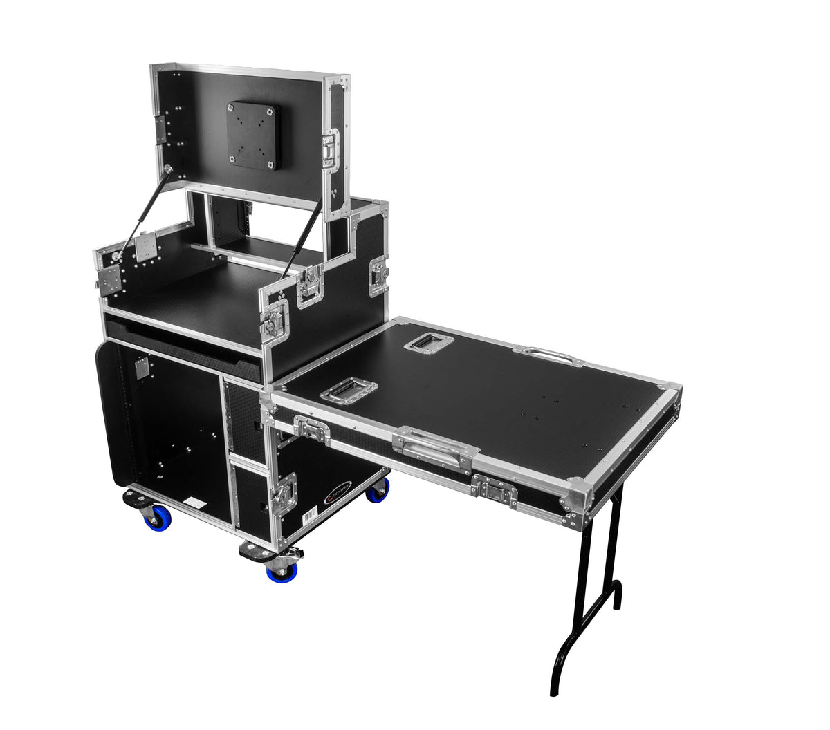 Odyssey FLYPACK1 Portable Video Production Workstation Flight Case with 12U and 4U Rack Space
