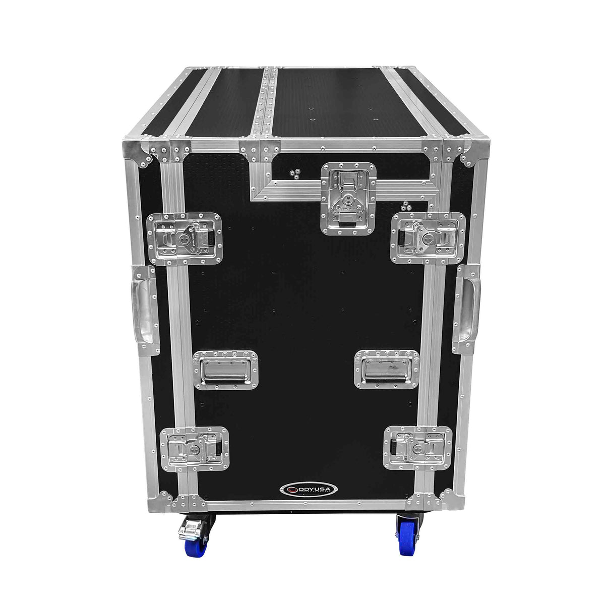 Odyssey FLYPACK2 Portable Dual Bay Video Production Workstation Flight Case with 2 x 12U and 2 x 4U Rack Space