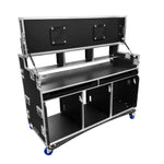 Odyssey FLYPACK3 Portable Triple Bay Video Production Workstation Flight Case with 3 x 12U and 3 x 4U Rack Space